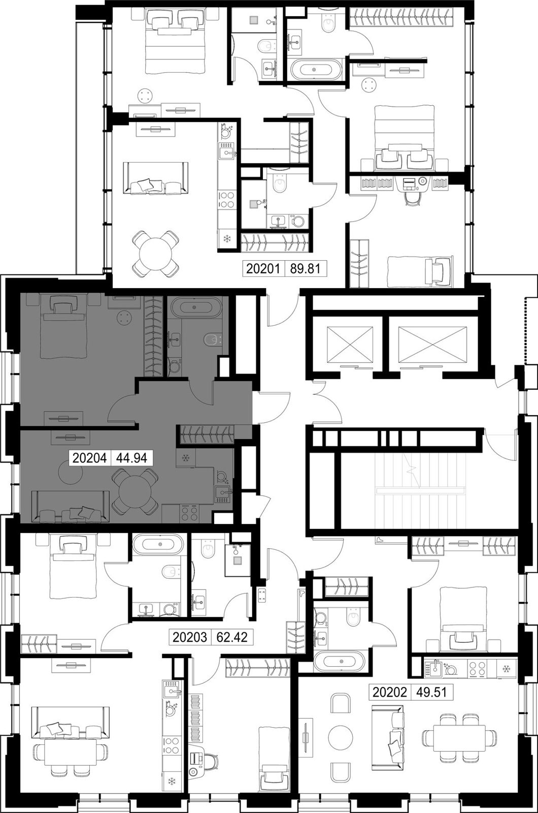 1-комнатная квартира, 44,9 м² — фото 2