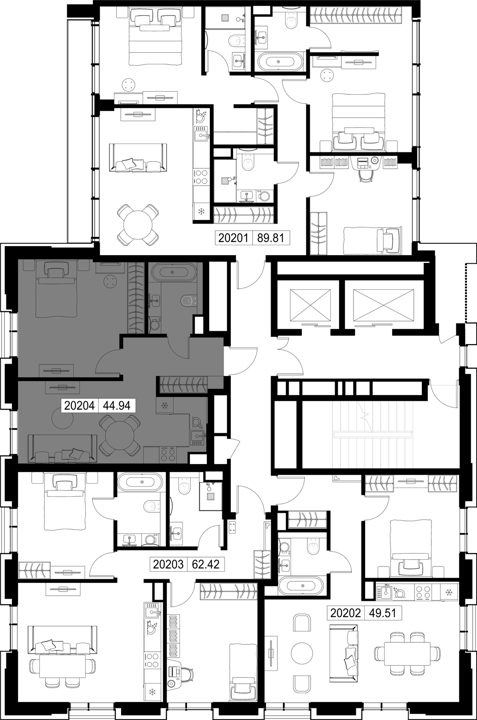 1-комнатная квартира, 44,9 м² — фото 2