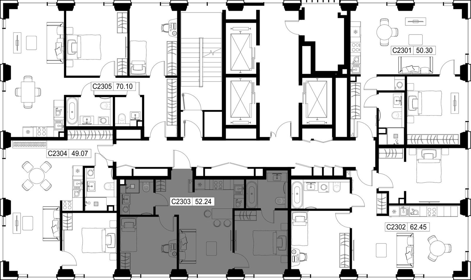 2-комнатная квартира, 51,6 м² — фото 2
