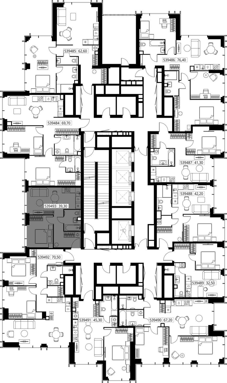 1-комнатная квартира, 39,3 м² — фото 2