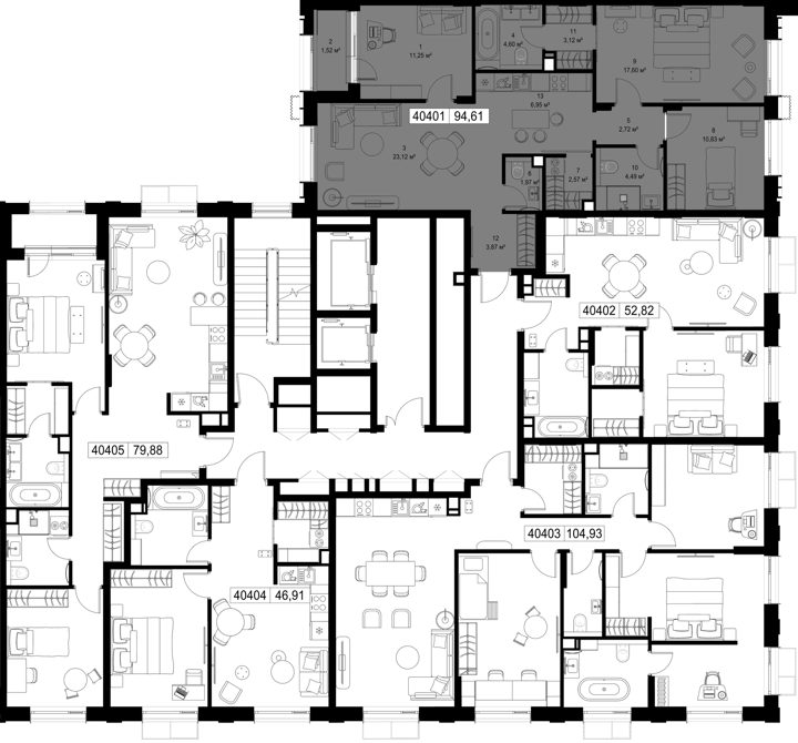 3-комнатная квартира, 94,6 м² — фото 2
