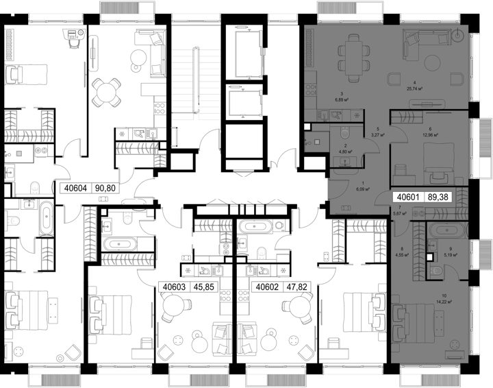 2-комнатная квартира, 89,4 м² — фото 2
