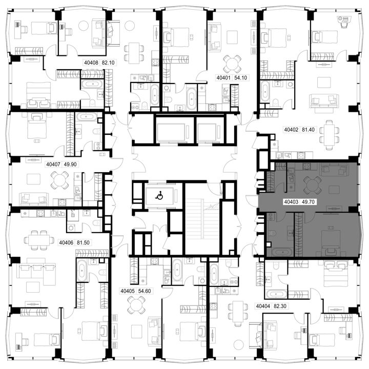 1-комнатная квартира, 49,7 м² — фото 2