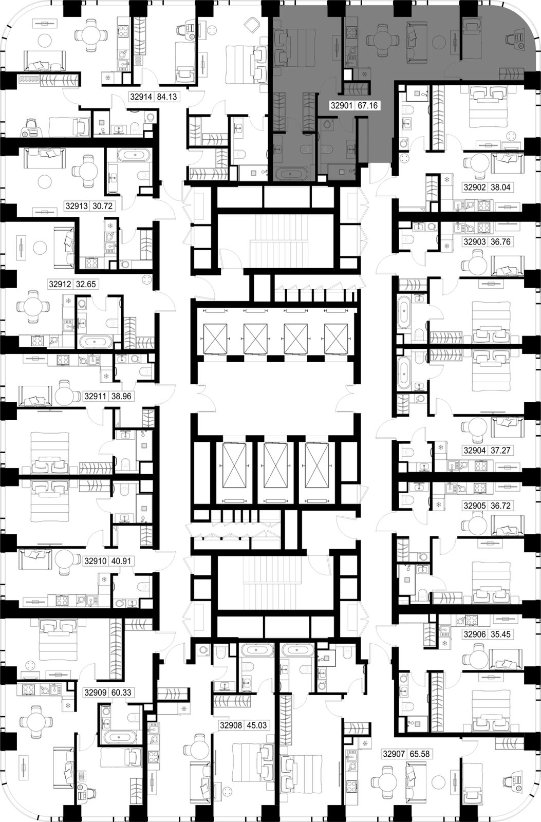 2-комнатная квартира, 67,2 м² — фото 2