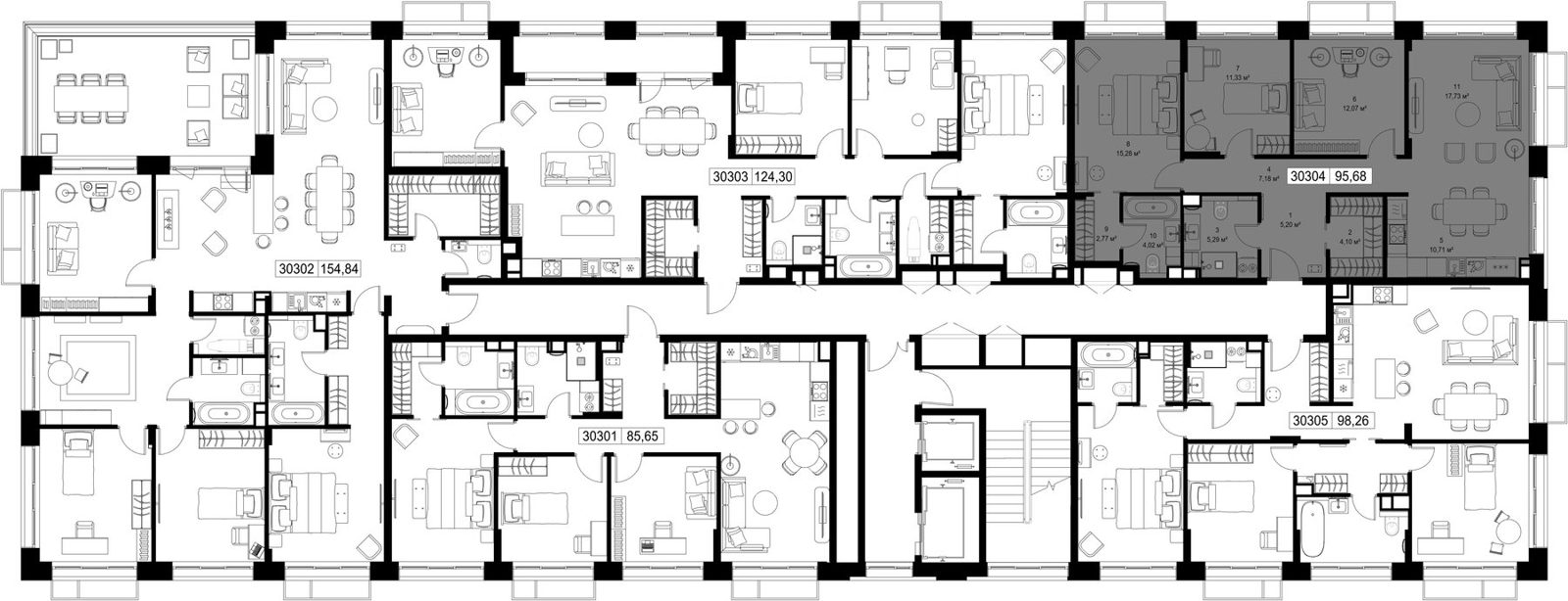3-комнатная квартира, 95,7 м² — фото 2