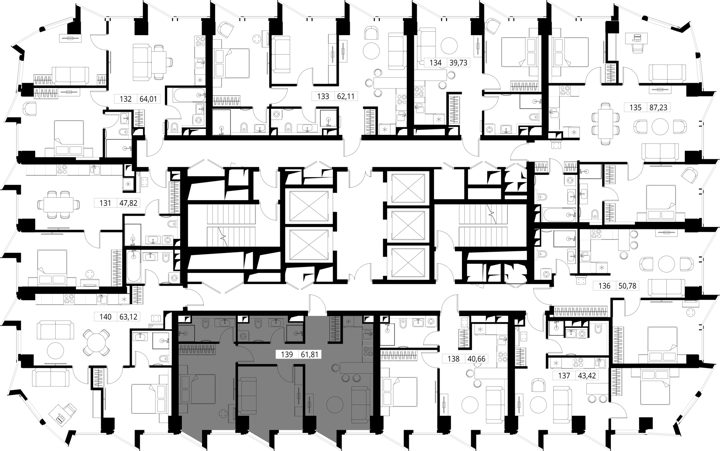 2-комнатная квартира, 61,3 м² — фото 2