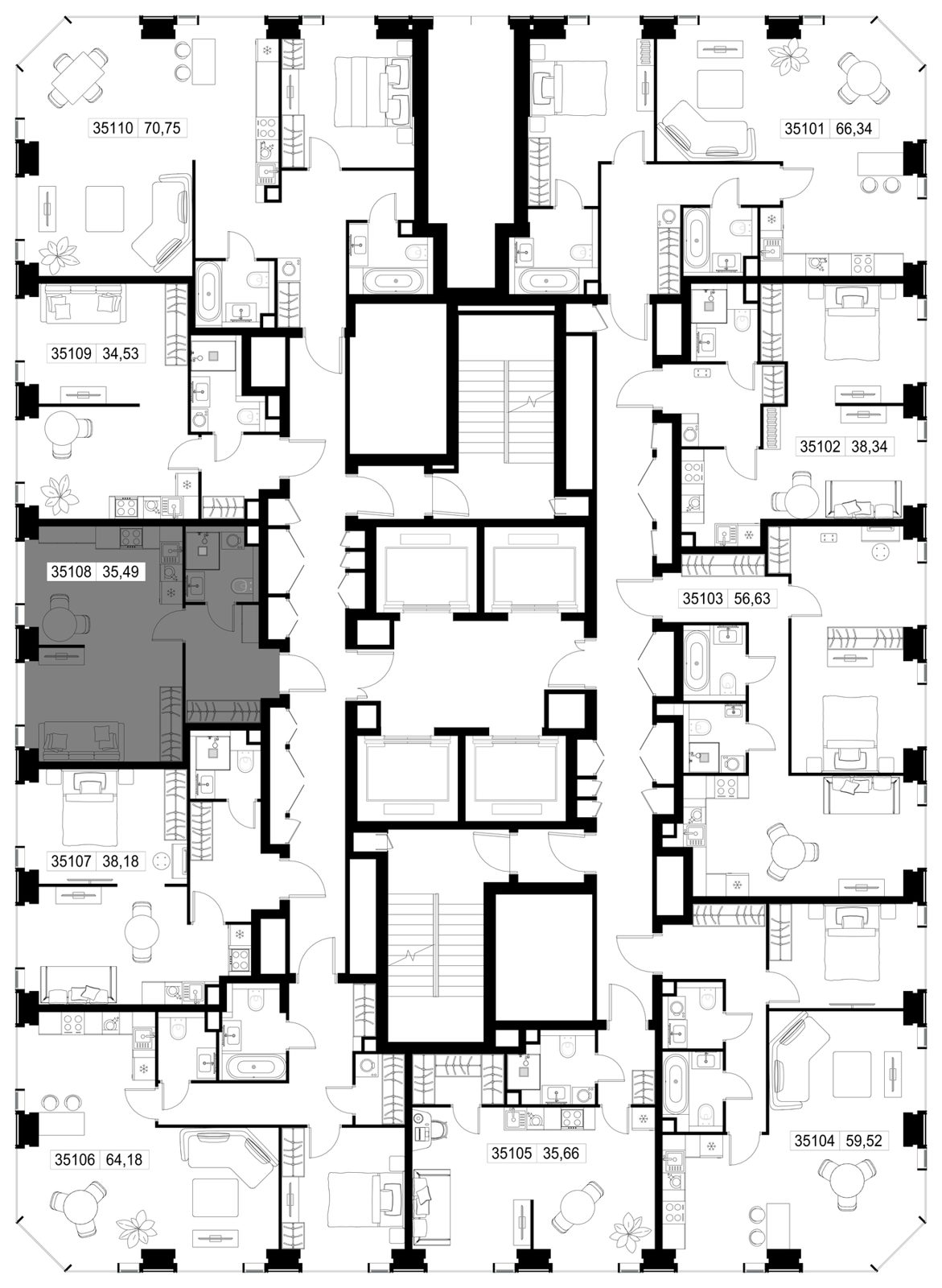 1-комнатная квартира, 35,5 м² — фото 3