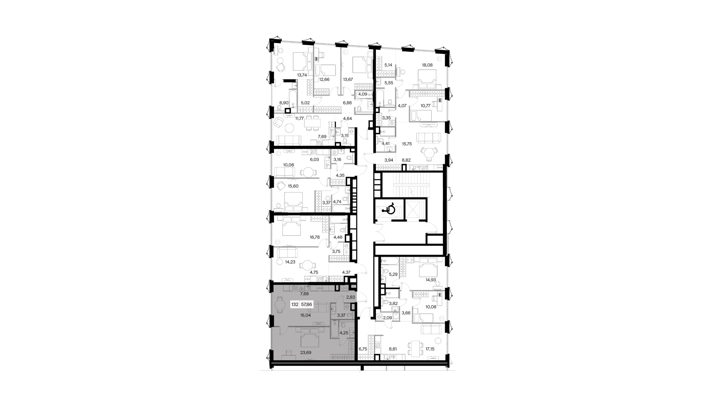 1-комнатная квартира, 57,9 м² — фото 2