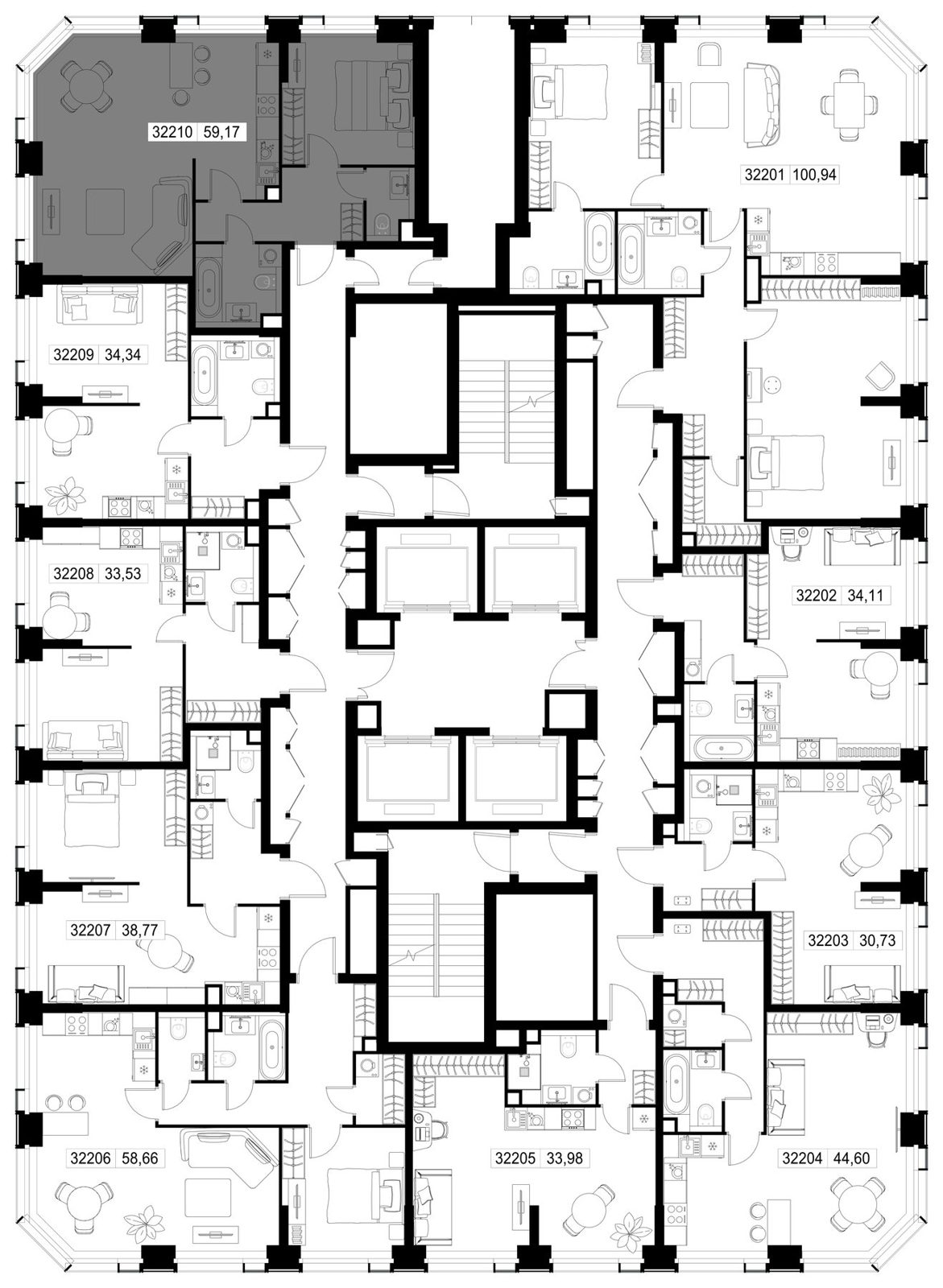 2-комнатная квартира, 59,2 м² — фото 3