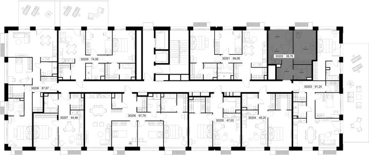1-комнатная квартира, 38,8 м² — фото 3