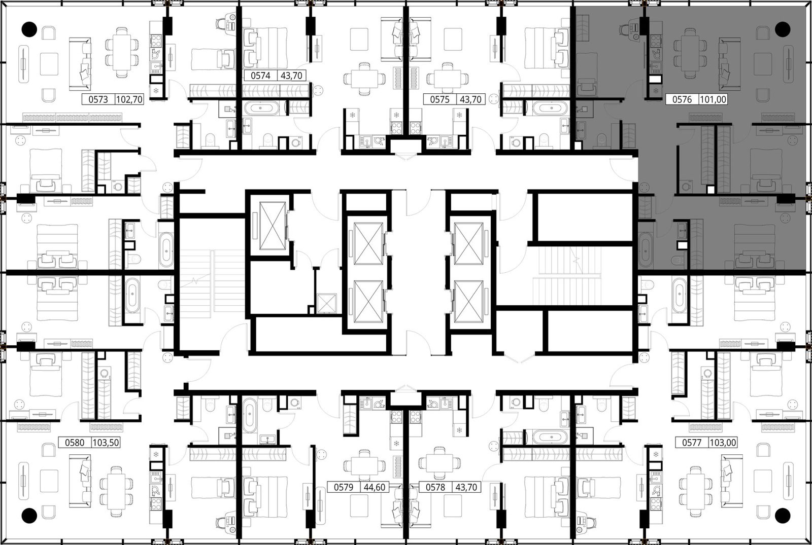 3-комнатная квартира, 101 м² — фото 2