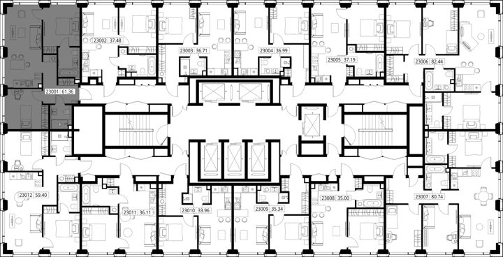 2-комнатная квартира, 61,4 м² — фото 2