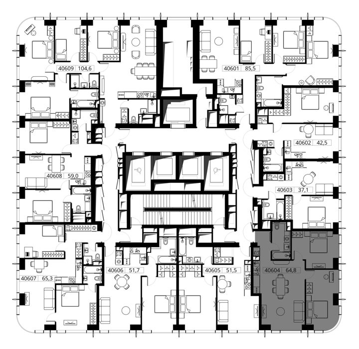 2-комнатная квартира, 64,8 м² — фото 2