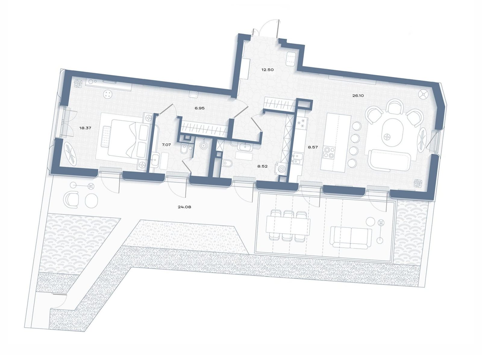 1-комнатная квартира, 112,2 м²