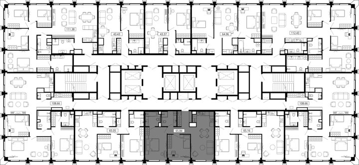 2-комнатная квартира, 65,7 м² — фото 2