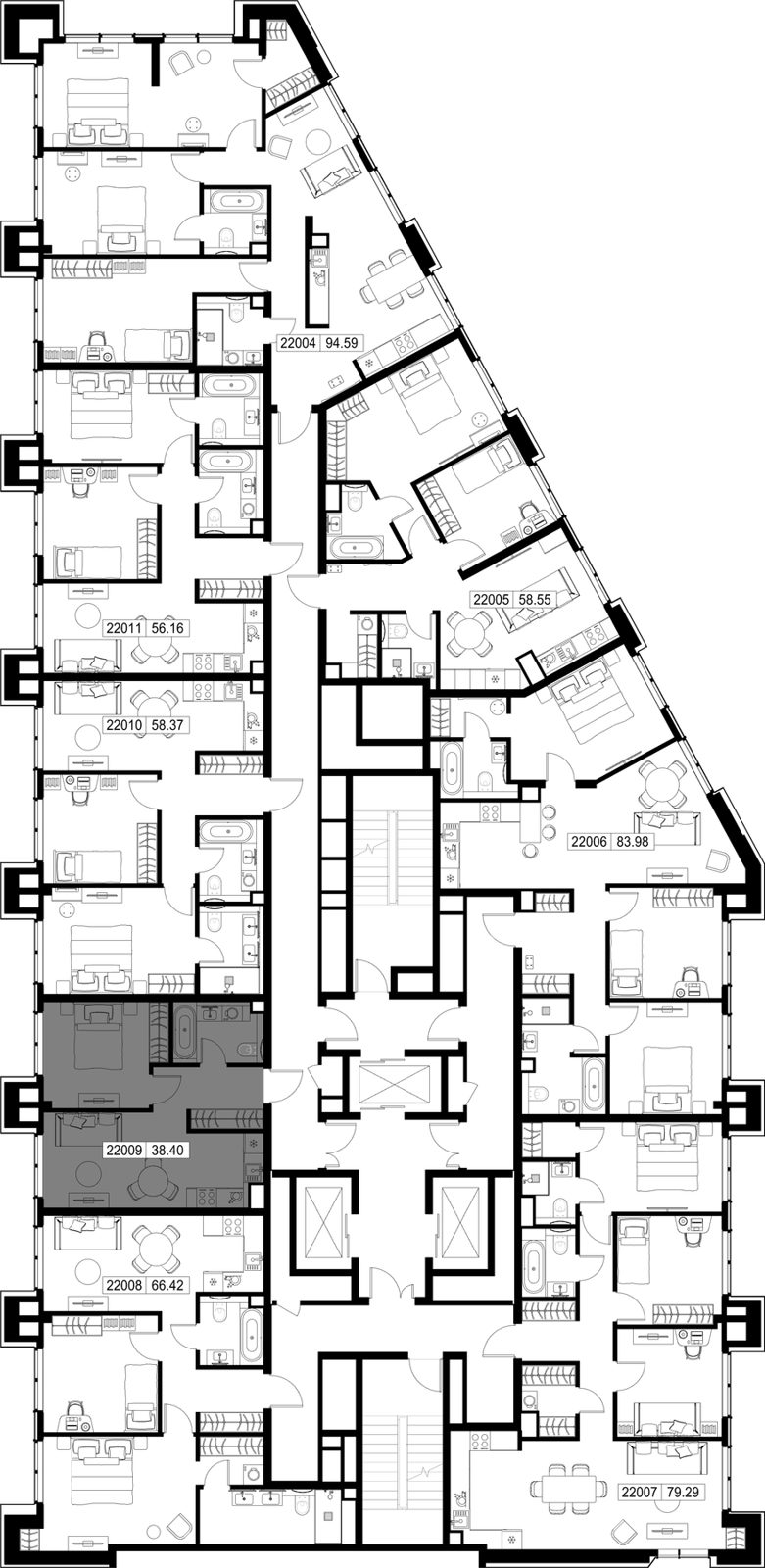 1-комнатная квартира, 38,4 м² — фото 2