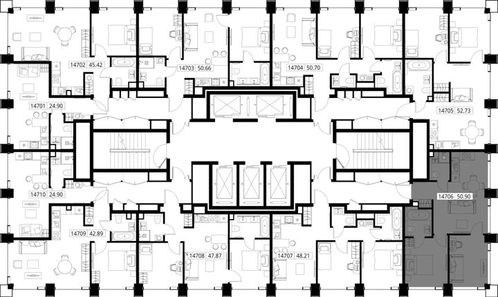 2-комнатная квартира, 50,9 м² — фото 2