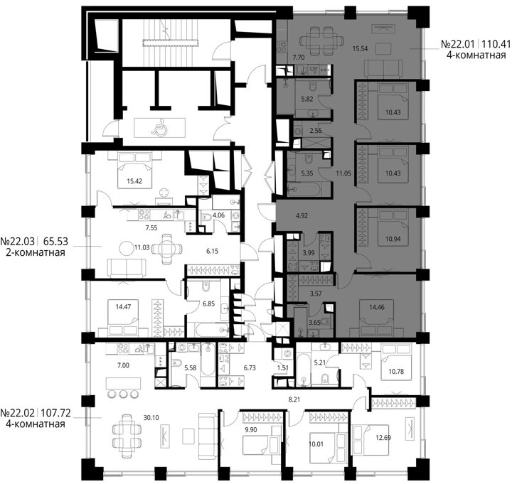 4-комнатная квартира, 110,4 м² — фото 2