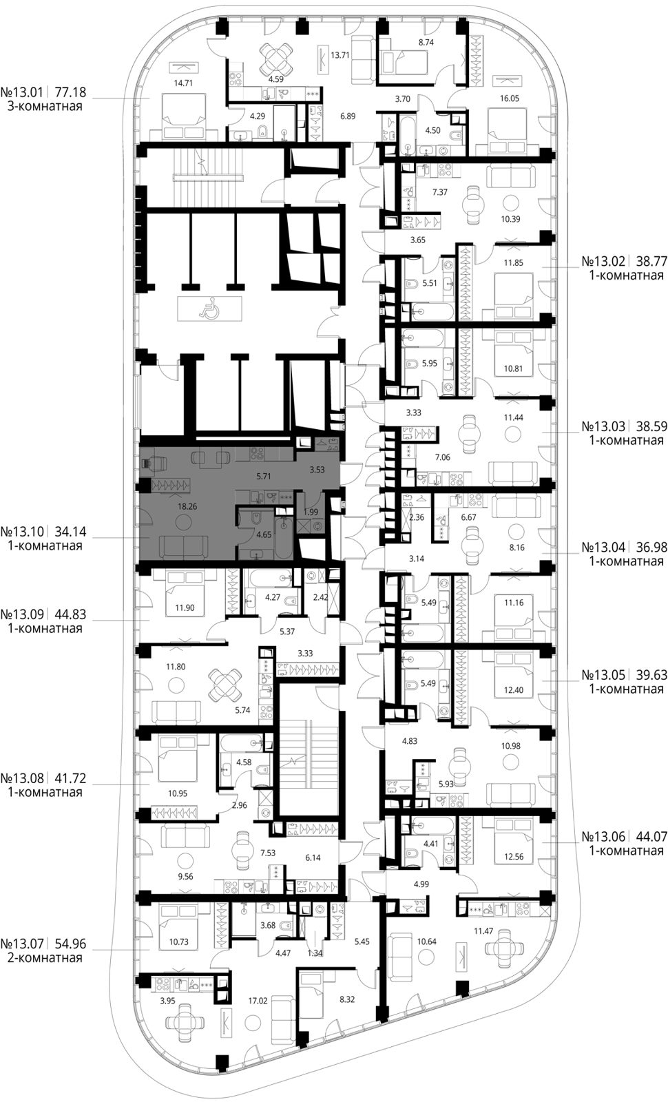 Квартира-студия, 34,1 м² — фото 2