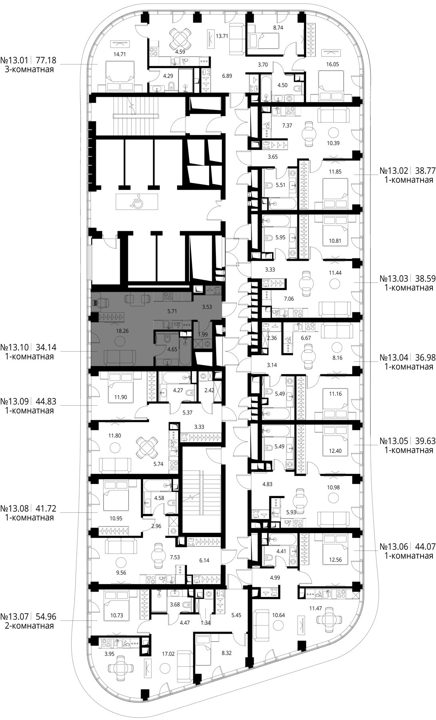 Квартира-студия, 34,1 м² — фото 2