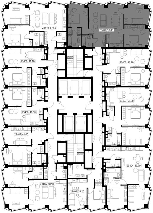 3-комнатная квартира, 90 м² — фото 2