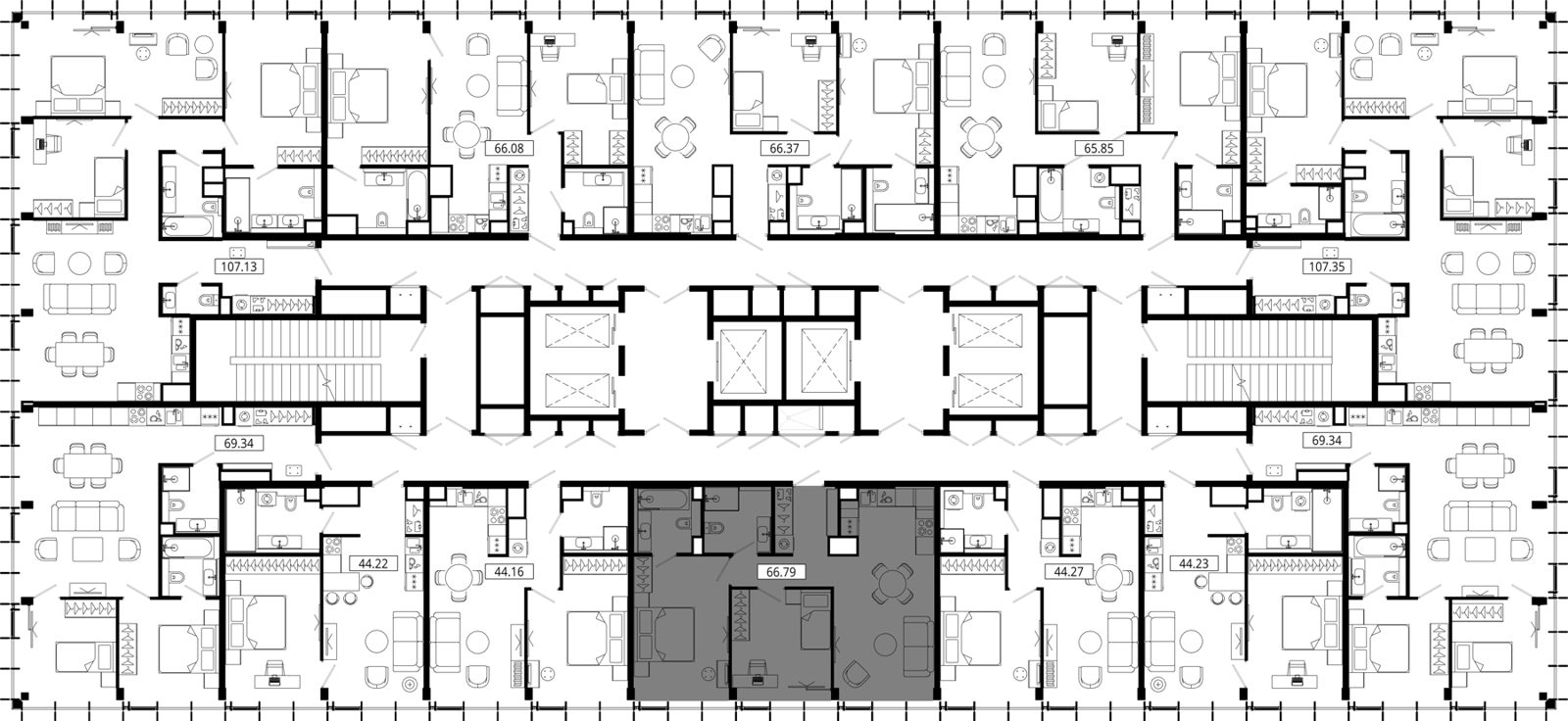 2-комнатная квартира, 66,9 м² — фото 2