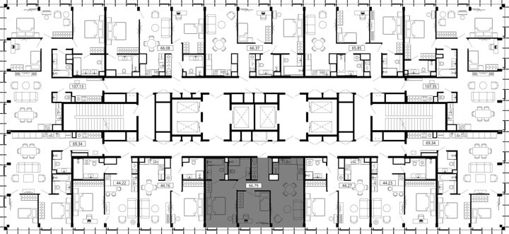 2-комнатная квартира, 66,9 м² — фото 2