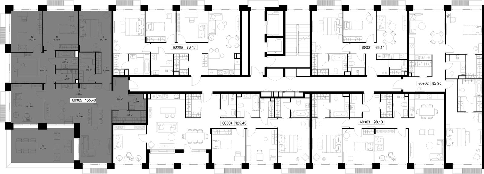 4-комнатная квартира, 155,4 м² — фото 2