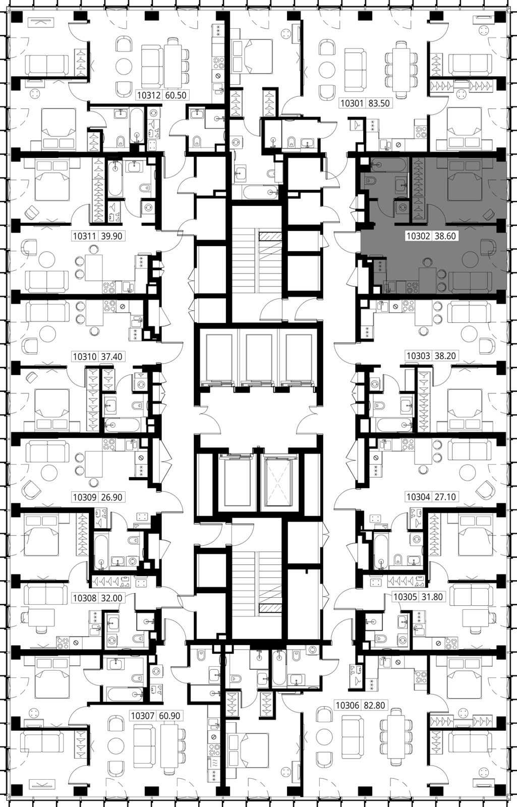 1-комнатная квартира, 38,6 м² — фото 2