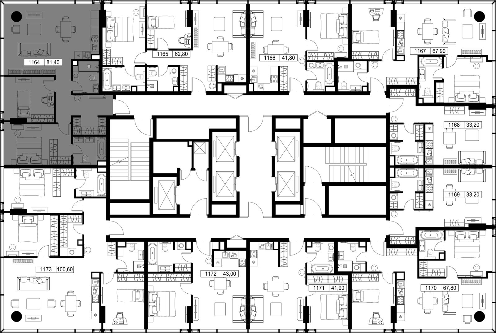 2-комнатная квартира, 81,4 м² — фото 2
