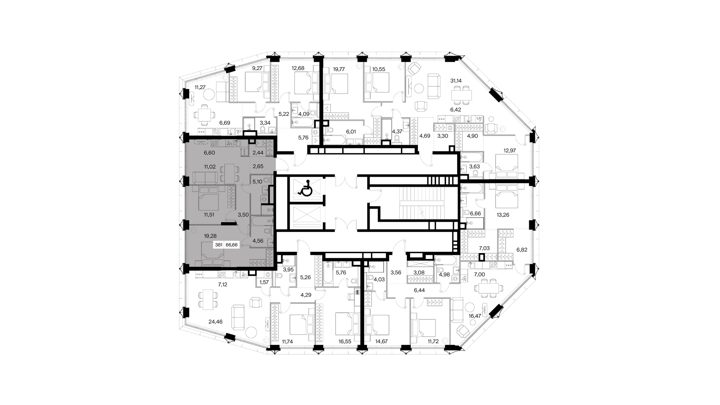 2-комнатная квартира, 66,7 м² — фото 2