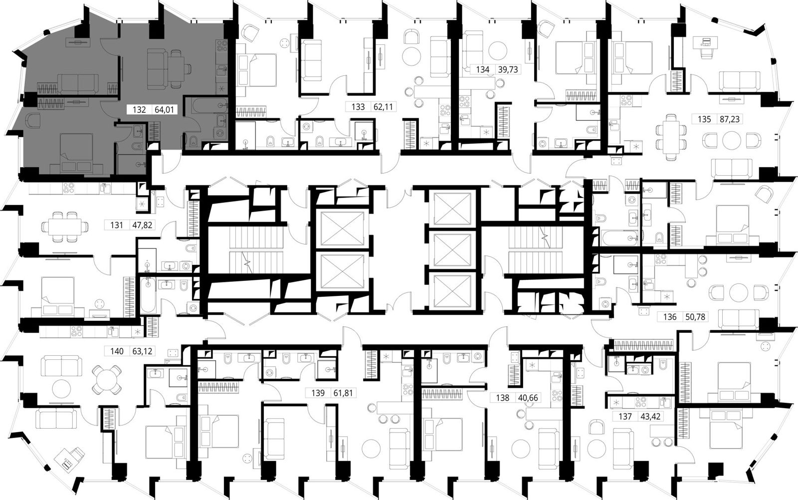 2-комнатная квартира, 63,7 м² — фото 2