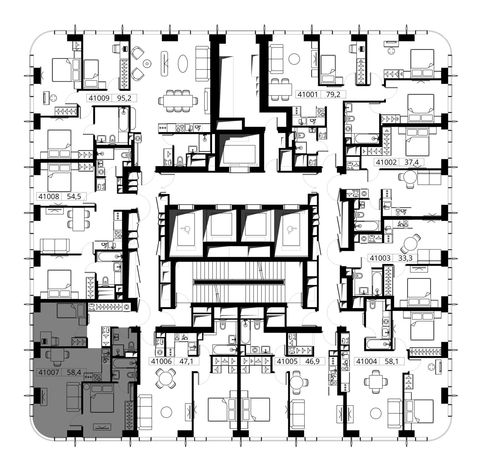 2-комнатная квартира, 58,4 м² — фото 2