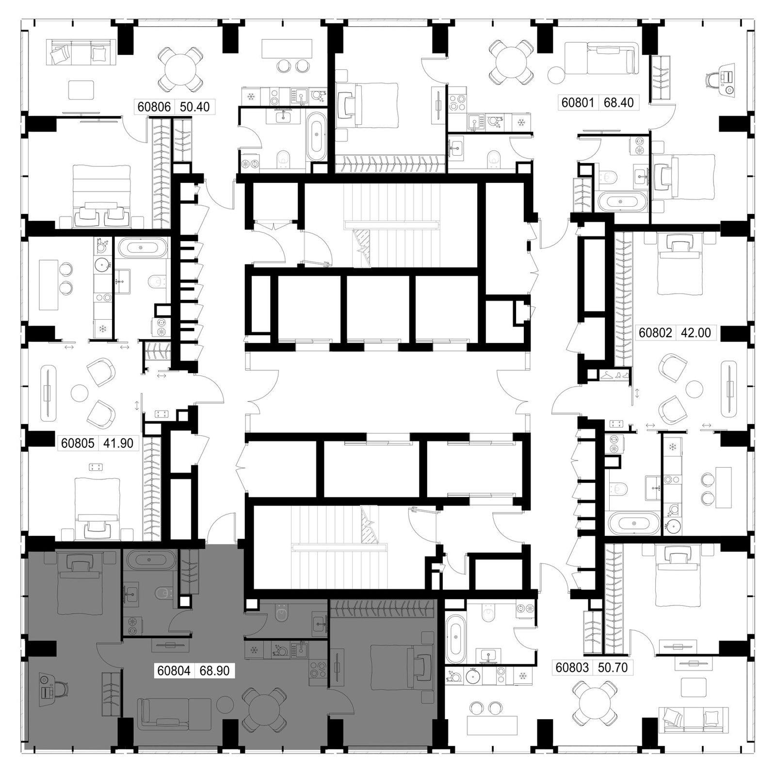 2-комнатная квартира, 68,9 м² — фото 2