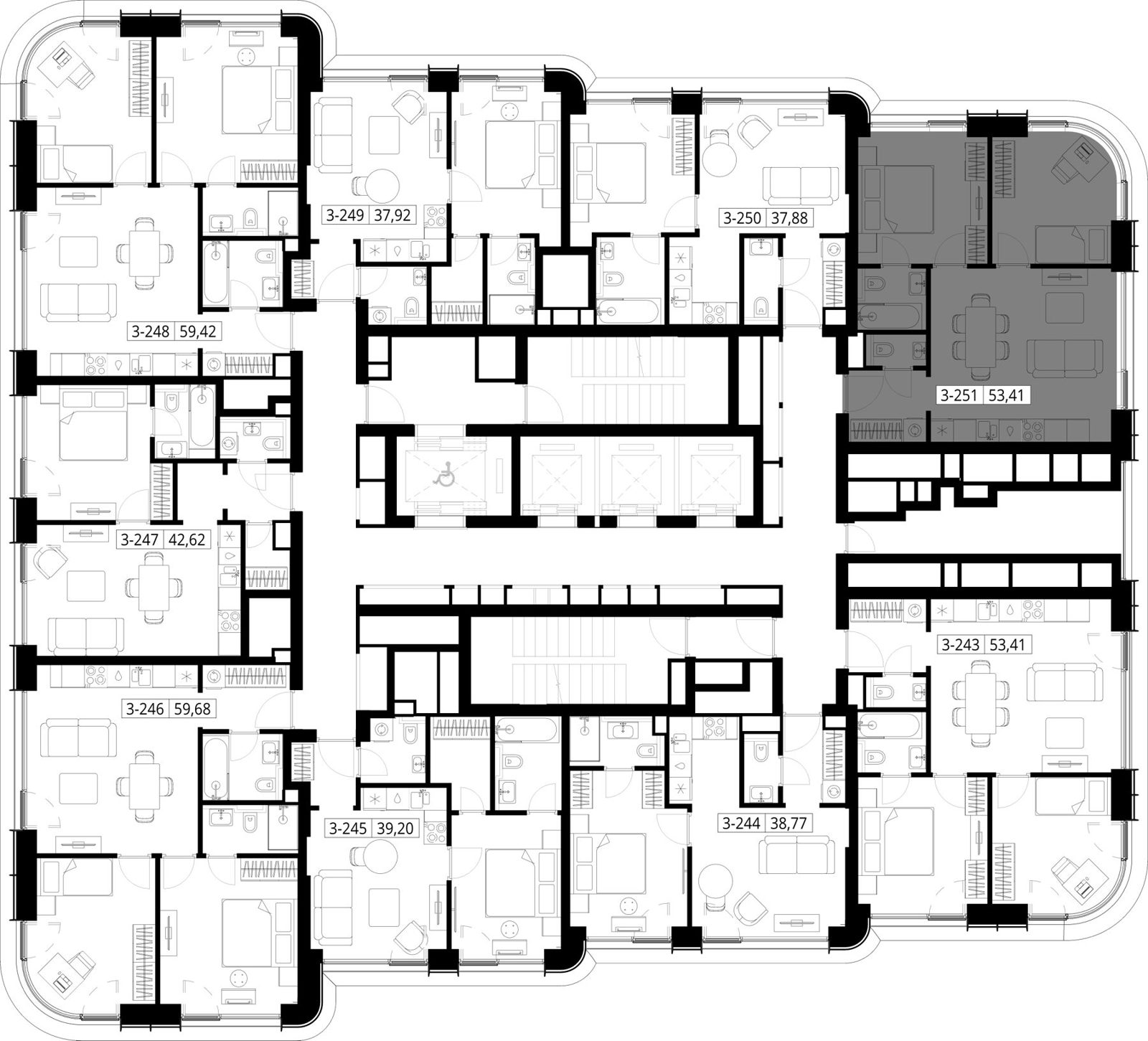 2-комнатная квартира, 53,4 м² — фото 2