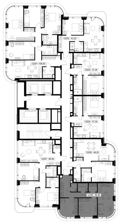 2-комнатная квартира, 56,9 м² — фото 2