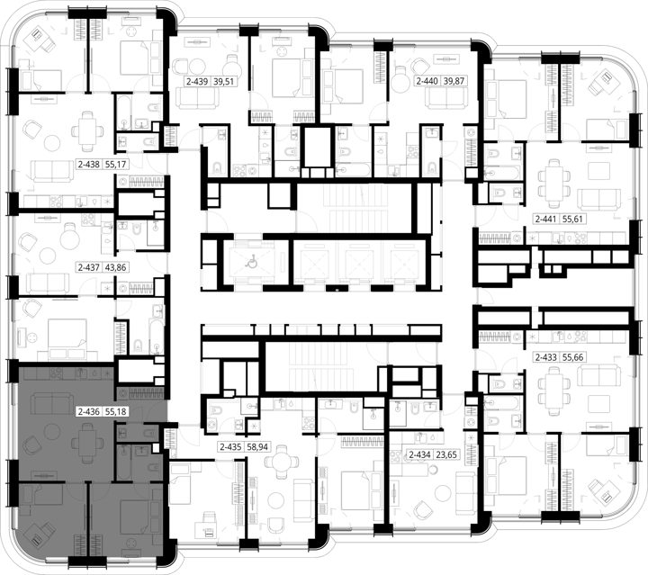 2-комнатная квартира, 54,4 м² — фото 2