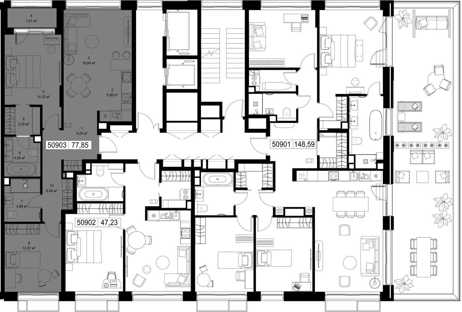 2-комнатная квартира, 77,8 м² — фото 2