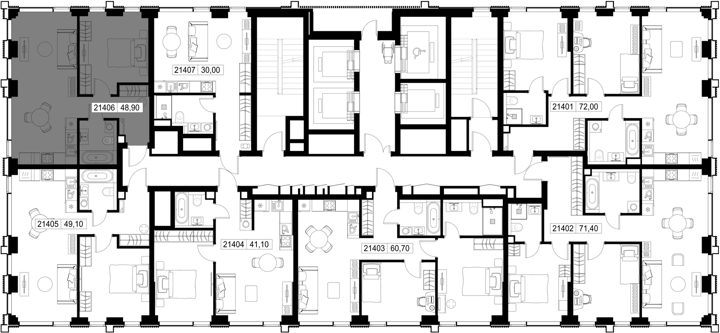 1-комнатная квартира, 48,9 м² — фото 2