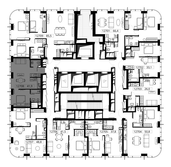 1-комнатная квартира, 41,9 м² — фото 2