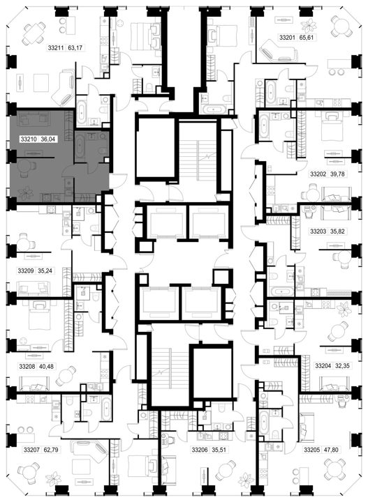 1-комнатная квартира, 36 м² — фото 3