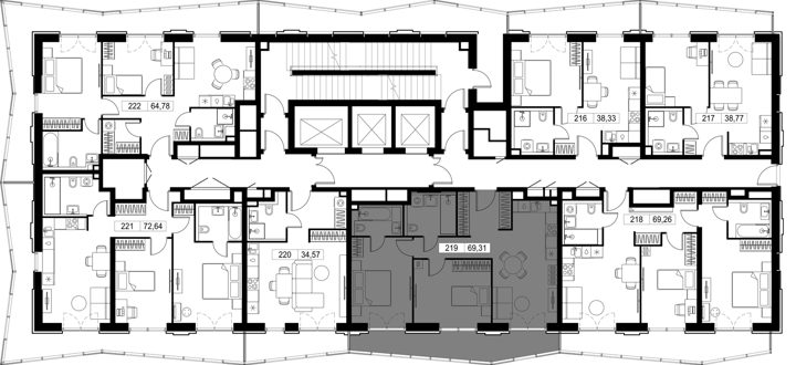 2-комнатная квартира, 69,4 м² — фото 2