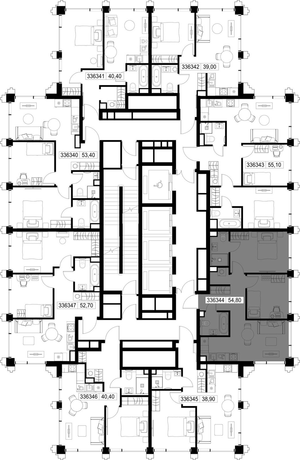 2-комнатная квартира, 54,8 м² — фото 2