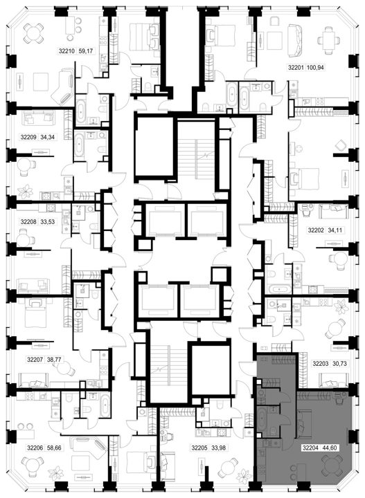 1-комнатная квартира, 44,6 м² — фото 3