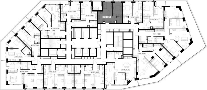 1-комнатная квартира, 40,7 м² — фото 2