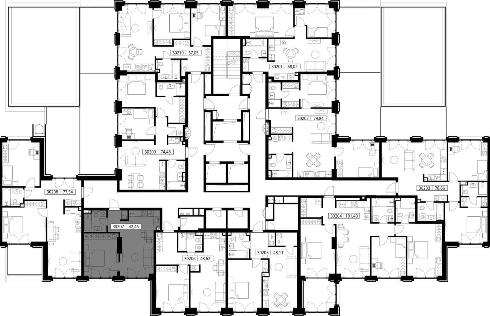 1-комнатная квартира, 42,5 м² — фото 2