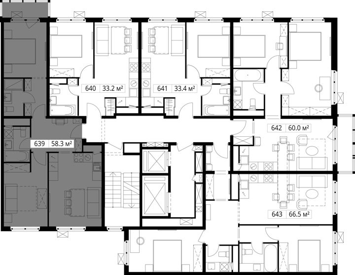 2-комнатная квартира, 58,3 м² — фото 2
