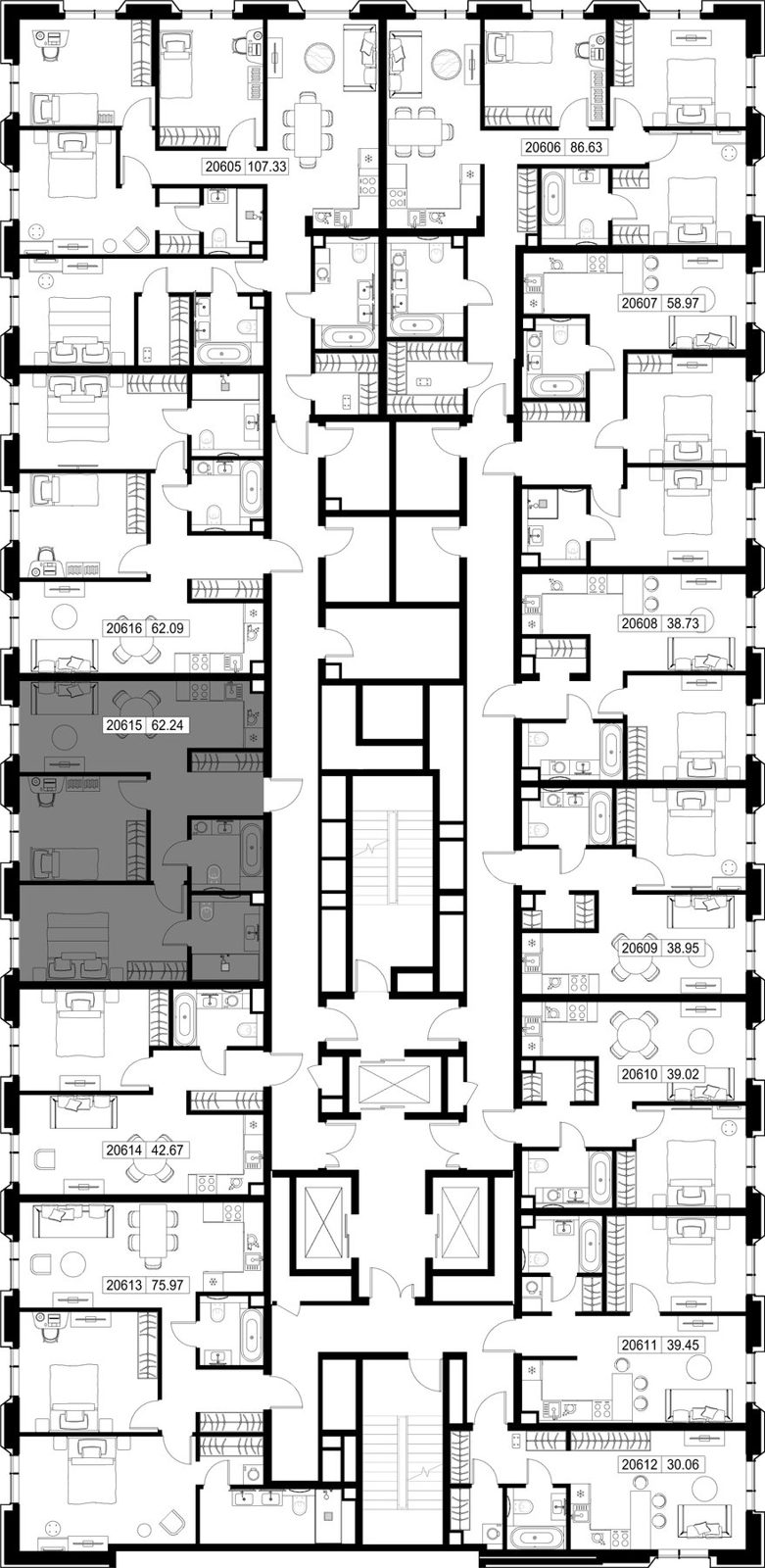 2-комнатная квартира, 62,2 м² — фото 2
