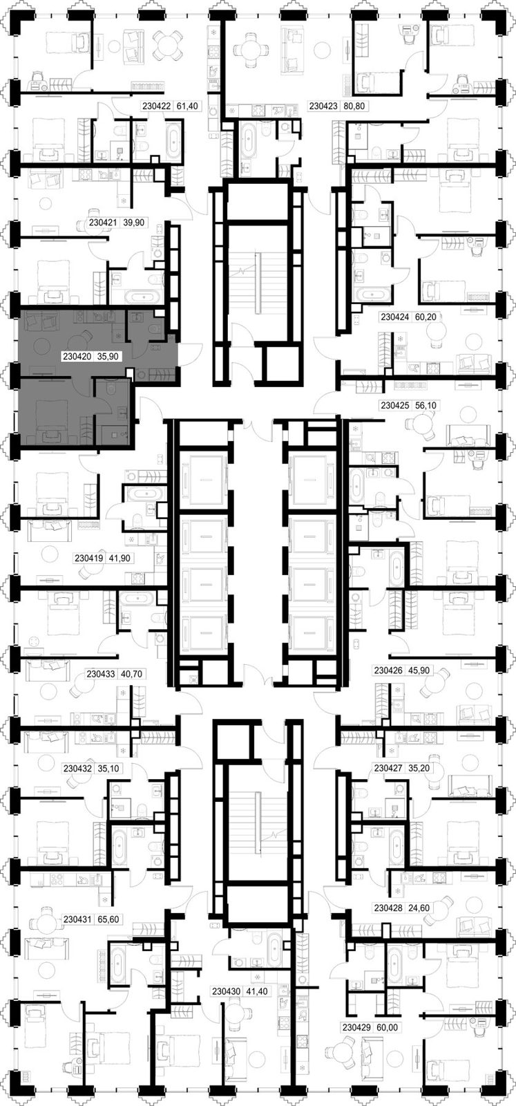 1-комнатная квартира, 35,9 м² — фото 2