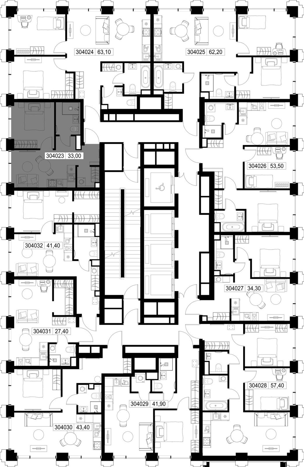 1-комнатная квартира, 33 м² — фото 2